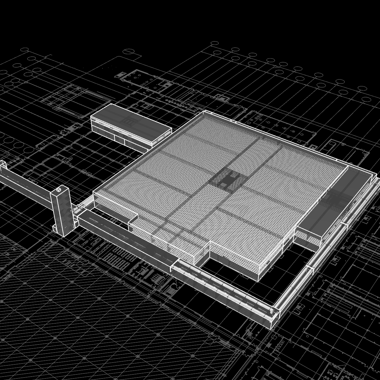 Large-scale industrial facility smoke exhaust CFD output